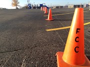 Traffic Cones in Parking Lot